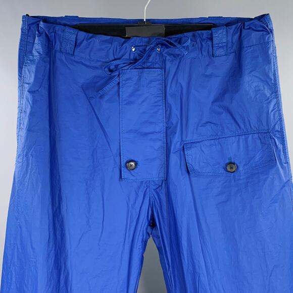 WALTER VAN BEIRENDONCK 32 Blue Polyurethane Blend Oversized Cargo Casual Pants - Picture 2 of 7